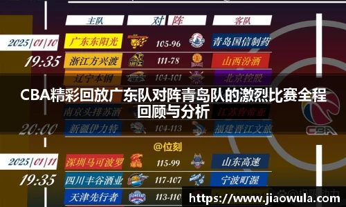 CBA精彩回放广东队对阵青岛队的激烈比赛全程回顾与分析